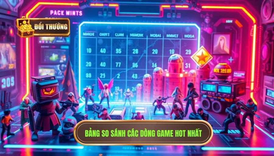 Bảng so sánh các dòng game hot nhất hiện nay